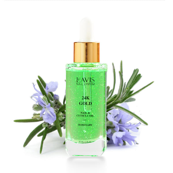 Lavis 24K Gold Nail & Cuticle Oil - Rosemary - 30mL