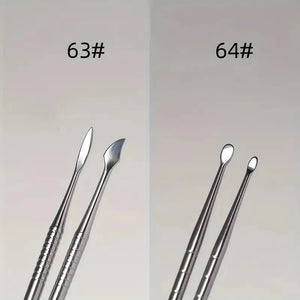 Double Head Nail Art Carving Stick, 3D Petal & Leaf Blade Design, Detailing & Gel Tool, 16.5cm Professional Manicure Tool