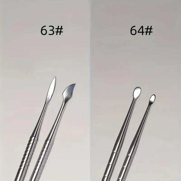 Double Head Nail Art Carving Stick, 3D Petal & Leaf Blade Design, Detailing & Gel Tool, 16.5cm Professional Manicure Tool