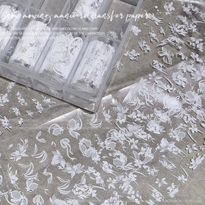 Nail Transfer Foil - White Flower - NZ17