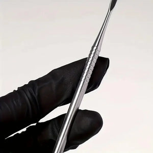 Double Head Nail Art Carving Stick, 3D Petal & Leaf Blade Design, Detailing & Gel Tool, 16.5cm Professional Manicure Tool