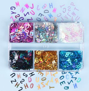 6 Grids of Holographic Sequins - #21 Letters