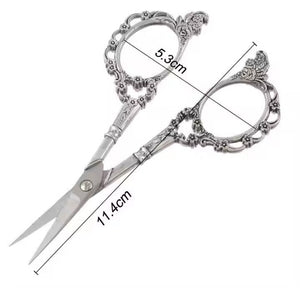 Vintage plum blossom scissors classic design sewing scissors - Silver