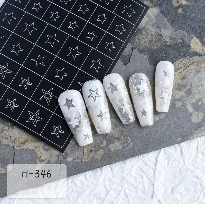 Spray Painted Nail Art Stickers H345 - Star