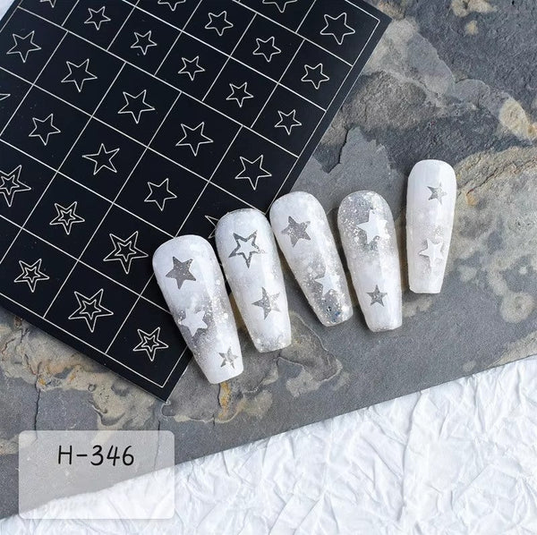 Spray Painted Nail Art Stickers H345 - Star