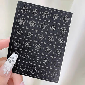 Spray Painted Nail Art Stickers H349 - Flowers