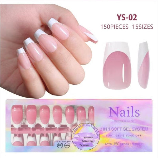 3-in-1 Coattips - French Nails Tips - Full Cover - Press on Nails