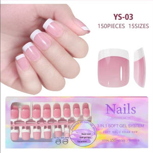 3-in-1 Coattips - French Nails Tips - Full Cover - Press on Nails