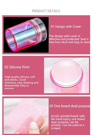 Silicone French Tip Nail Stamper Set