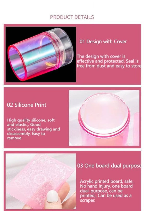 Silicone French Tip Nail Stamper Set