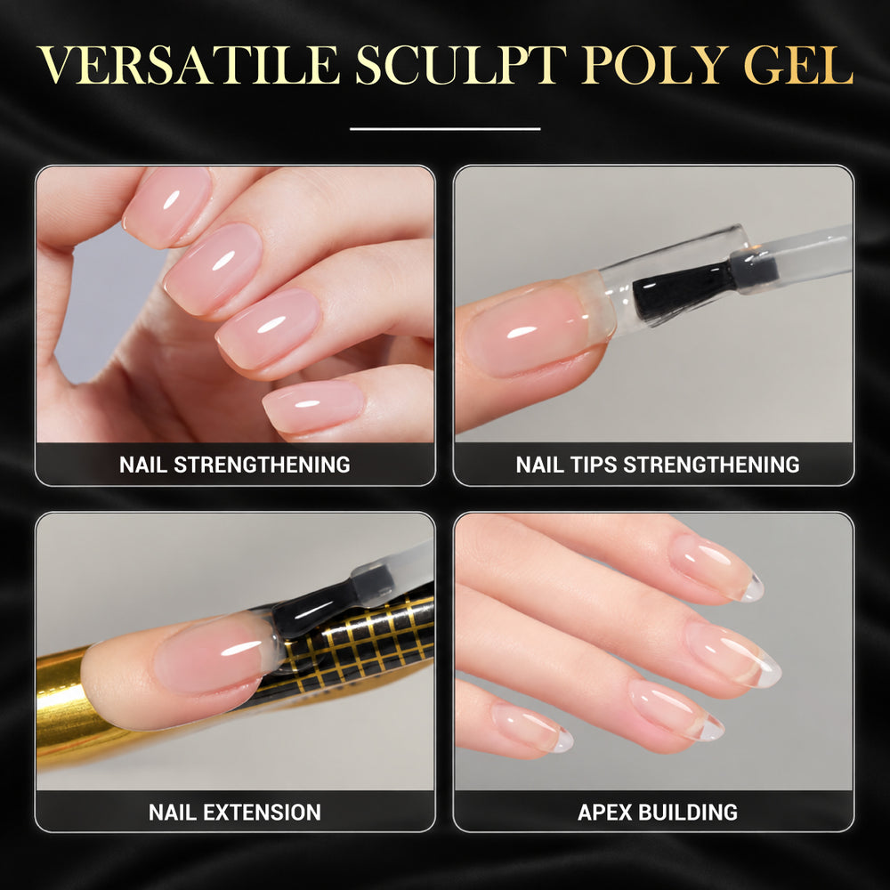 SNS Pro Sculpt Poly Gel - Set 24 Colors - HEMA & TPO Free - 0.5 oz