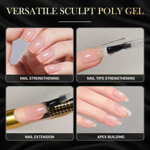 SNS Pro Sculpt Poly Gel - Set 24 Colors - HEMA & TPO Free - 0.5 oz