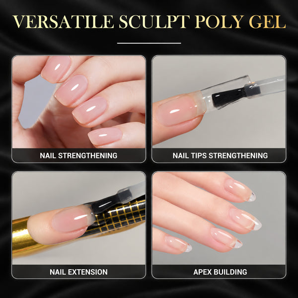 SNS Pro Sculpt Poly Gel - Set 24 Colors - HEMA & TPO Free - 0.5 oz