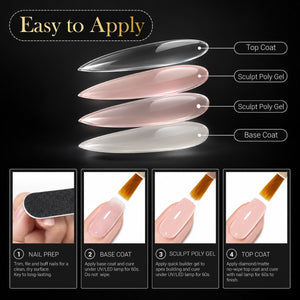 SNS Pro Sculpt Poly Gel - Set 24 Colors - HEMA & TPO Free - 0.5 oz