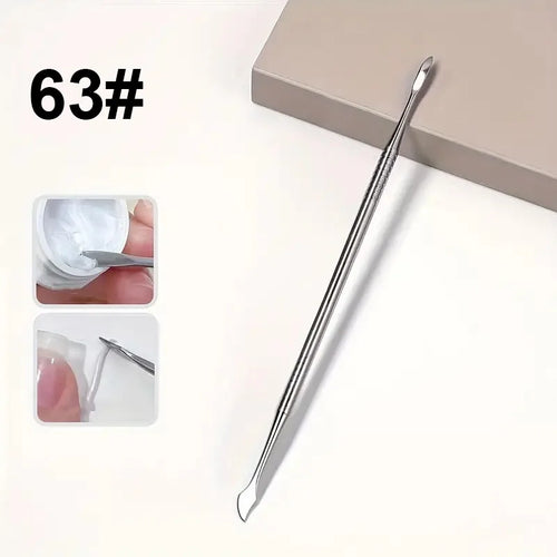 Double Head Nail Art Carving Stick, 3D Petal & Leaf Blade Design, Detailing & Gel Tool, 16.5cm Professional Manicure Tool