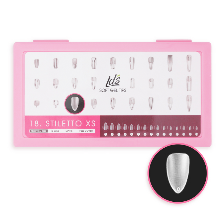 LDS - 18 Stiletto XS Matte Nail Tips (Full Cover)