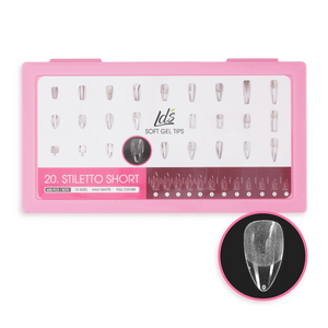 LDS - 20 Stiletto Short Half Matte Nail Tips (Full Cover)