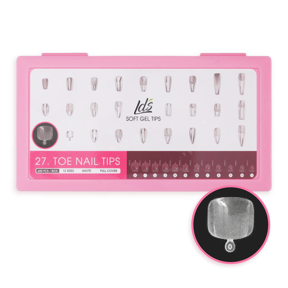 LDS - 27 Toe Nail Tips Matte Nail Tips (Full Cover)