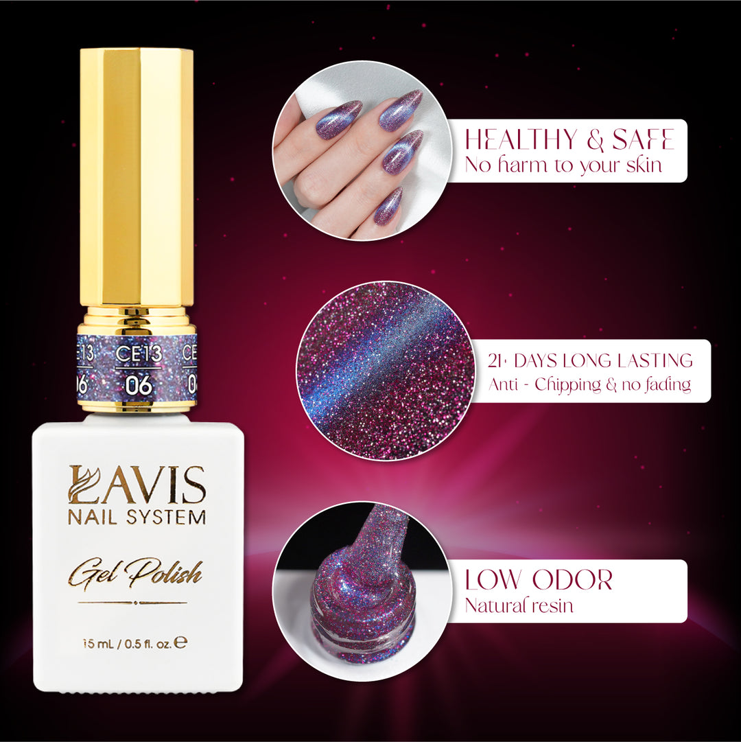 LAVIS Cat Eye CE13 - 01 - Gel Polish 0.5 oz -  Luminous Sky Collection