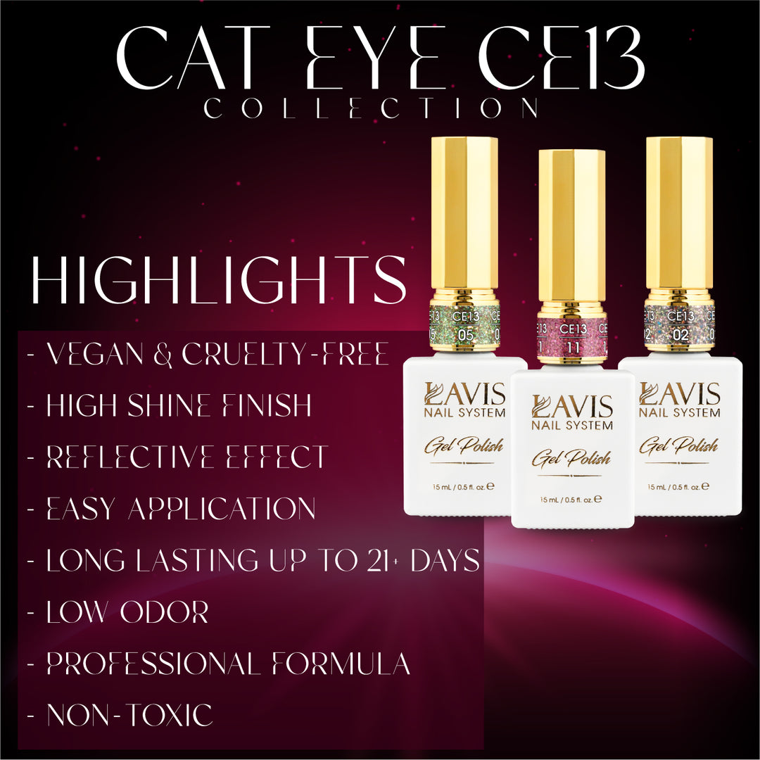 LAVIS Cat Eye CE13 - 01 - Gel Polish 0.5 oz -  Luminous Sky Collection