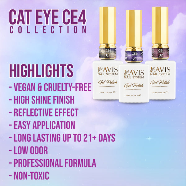 LAVIS Cat Eyes CE4 - 01 - Gel Polish 0.5 oz - Fairy Tale