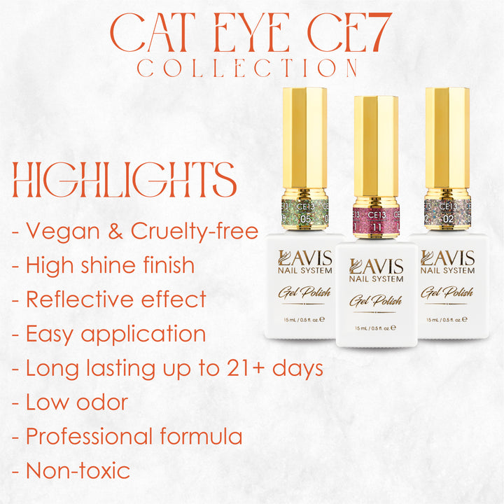 LAVIS Cat Eye CE7 - 07 - Gel Polish 0.5 oz -  VILLIAIN ERA Collection