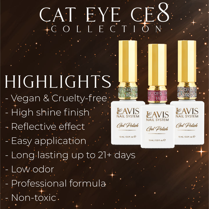 LAVIS Cat Eye CE8 - 09 - Gel Polish 0.5 oz - Hidden Treasures