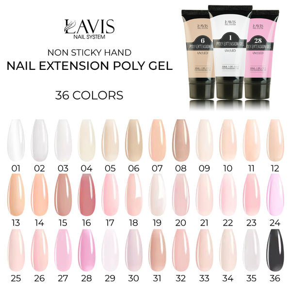 LAVIS NON STICKY NAIL EXTENSION POLY GEL 28