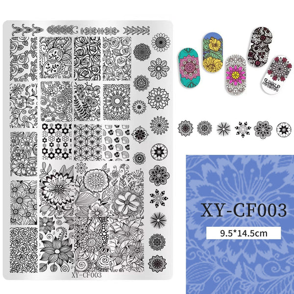 Nail Printing Steel Plate XY-CF003 - Flower Power