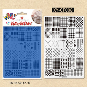 Nail Printing Steel Plate XY-CF008 - Plaid & Argyle