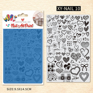 Nail Printing Steel Plate XY10 - Hearts