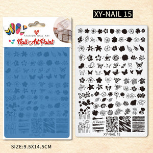Nail Printing Steel Plate XY15 - Butterflies & Flowers