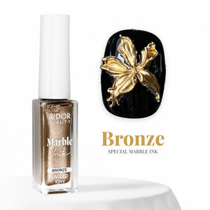 A'DOR Metallic Marble Ink 10ml Set 5 Colors (Silver, Gold, Copper, Bronze, Brass)