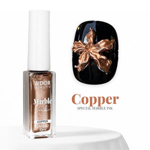 A'DOR Metallic Marble Ink 10ml Set 5 Colors (Silver, Gold, Copper, Bronze, Brass)