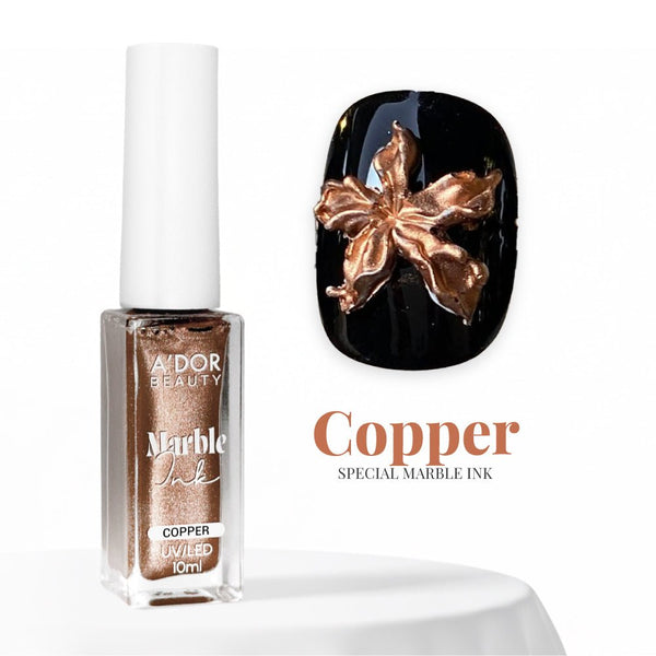 A'DOR Metallic Marble Ink 10ml Set 5 Colors (Silver, Gold, Copper, Bronze, Brass)