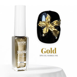 A'DOR Metallic Marble Ink 10ml Set 5 Colors (Silver, Gold, Copper, Bronze, Brass)