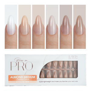 LAVIS Press On Pro - Almond Medium Ombre Colors