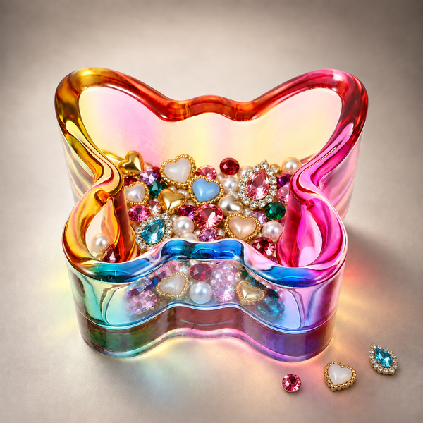 Glass Cup for Nail Liquid - Butterfly Dappen Dish