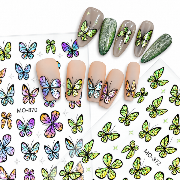 Butterfly Nail Art Stickers MO-870 - Multicolor
