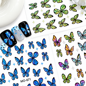 Butterfly Nail Art Stickers MO-872 - Green