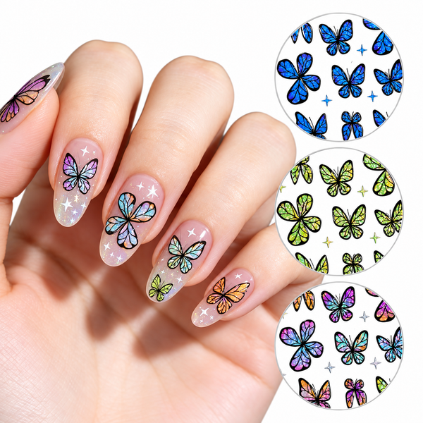Butterfly Nail Art Stickers MO-871 - Blue