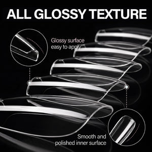 LAVIS Square Short - 15 Sizes Clear - Soft Gel Tips