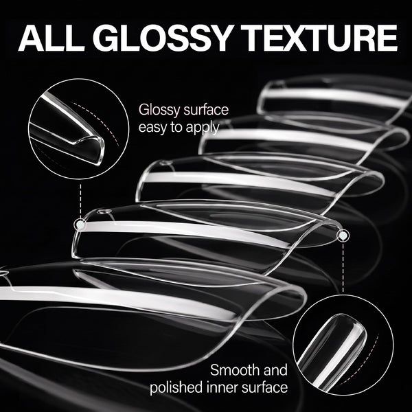 LAVIS Square Short - 15 Sizes Clear - Soft Gel Tips