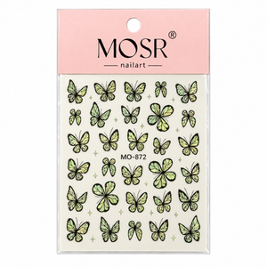 Butterfly Nail Art Stickers MO-872 - Green