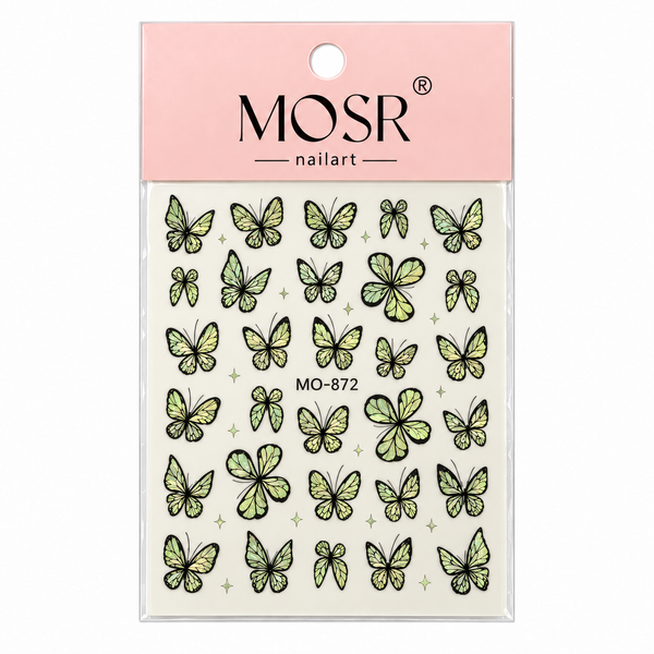 Butterfly Nail Art Stickers MO-872 - Green