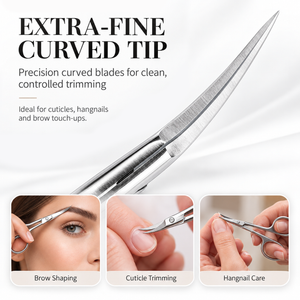 Cuticle Scissors - Extra-Fine Curved Blade with Pouch
