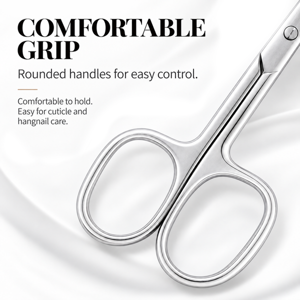 Cuticle Scissors - Extra-Fine Curved Blade with Pouch