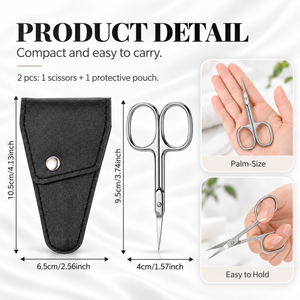 Cuticle Scissors - Extra-Fine Curved Blade with Pouch