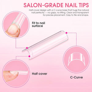 Lavis - XXL Stiletto - Clear - 500 Pcs