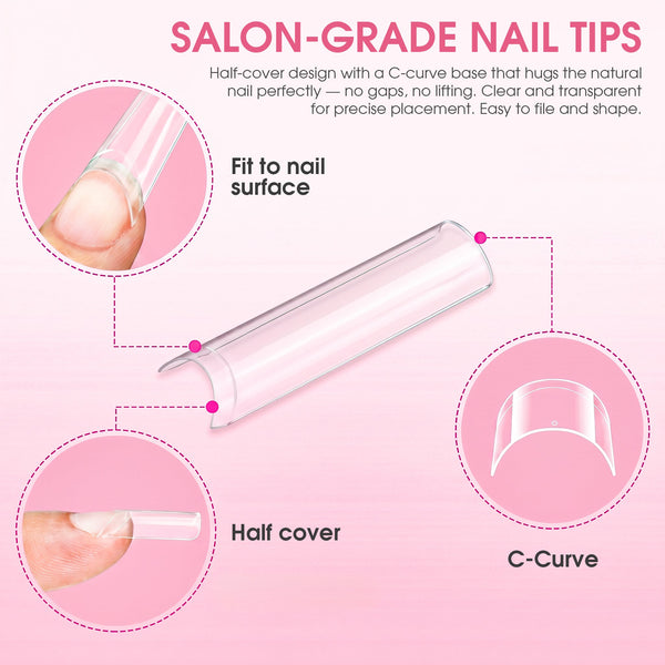 Lavis - XXL Stiletto - Clear - 500 Pcs